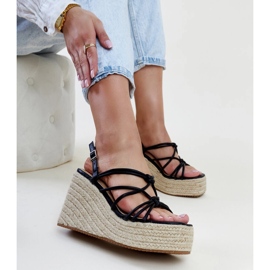 Sandalias cuña Mara negras negro 1 Sandalias cuña Mara negras negro 1