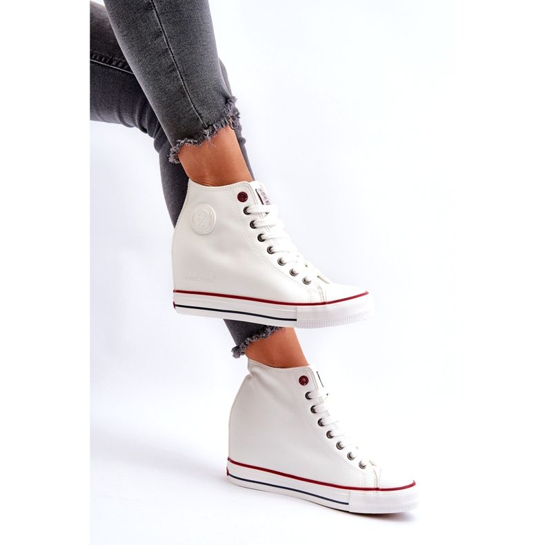 Zapatillas Mujer Cuña Cross Jeans NN2R4004 Blanco 4 Zapatillas Mujer Cuña Cross Jeans NN2R4004 Blanco 4