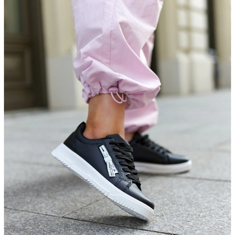 Zapatillas Brecht de piel ecológica negras negro 2