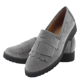 Mocasines mujer suela alta F173p gris 3