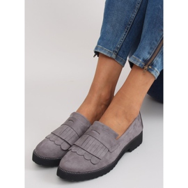 Mocasines mujer suela alta F173p gris 5