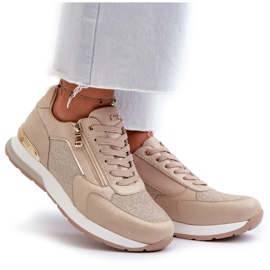 Zapatillas Mujer Con Glitter y Cremallera INBLU IN000365 Beige 9