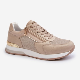 Zapatillas Mujer Con Glitter y Cremallera INBLU IN000365 Beige 1