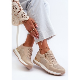 Zapatillas Mujer Con Glitter y Cremallera INBLU IN000365 Beige 8
