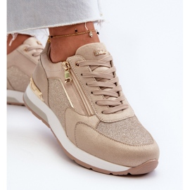 Zapatillas Mujer Con Glitter y Cremallera INBLU IN000365 Beige 5