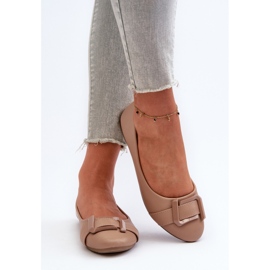 Bailarinas De Piel Ecológica Con Cinturón Y Adorno, Beige Oscuro Cadwenla 6