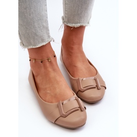 Bailarinas De Piel Ecológica Con Cinturón Y Adorno, Beige Oscuro Cadwenla 7