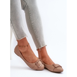 Bailarinas De Piel Ecológica Con Cinturón Y Adorno, Beige Oscuro Cadwenla 8