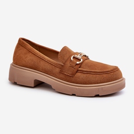 Mocasines Lighas Mujer Ante Ecológico Camel Con Decoración Dorada marrón 2