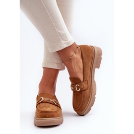 Mocasines Lighas Mujer Ante Ecológico Camel Con Decoración Dorada marrón 7