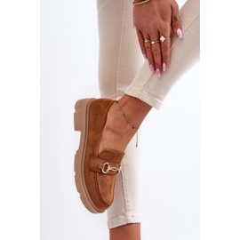 Mocasines Lighas Mujer Ante Ecológico Camel Con Decoración Dorada marrón 8