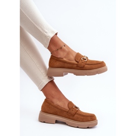 Mocasines Lighas Mujer Ante Ecológico Camel Con Decoración Dorada marrón 1