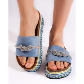 Chanclas plataforma azul claro 3