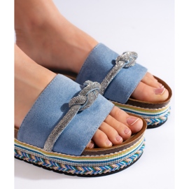 Chanclas plataforma azul claro 2