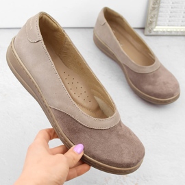 Zapatos cómodos sin cordones para mujer en piel, beige Helios 426.002.02 3