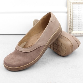 Zapatos cómodos sin cordones para mujer en piel, beige Helios 426.002.02 6