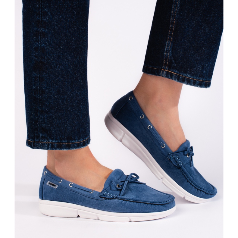 Goodin Cómodos mocasines de mujer azules. 1
