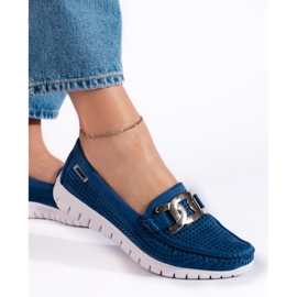 Goodin Mocasines mujer calados azules 2