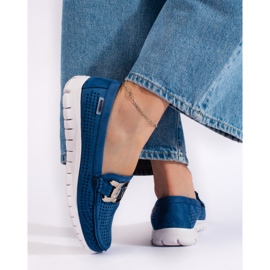 Goodin Mocasines mujer calados azules 3