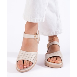 Goodin Sandalias mujer cómodas color beige 4
