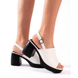 Goodin Sandalias cuña mujer blancas blanco 2