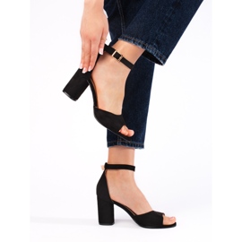 Sandalias de tacón negras para mujer. negro 1