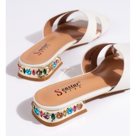 Chanclas planas mujer blancas blanco 2