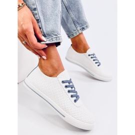 Deportivas caladas de mujer Costier Azul Claro blanco 4