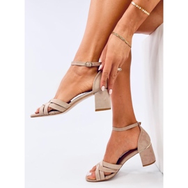 Sandalias tacón mujer Sabines Caqui beige 1 Sandalias tacón mujer Sabines Caqui beige 1