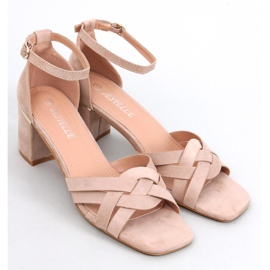 Sandalias tacón mujer Sabines Caqui beige 4