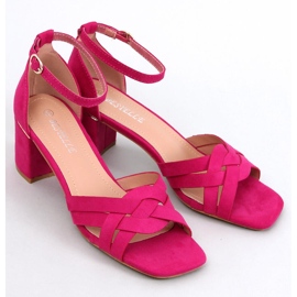 Sandalias tacón mujer Sabines Fucsia rosado 5