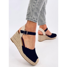 Morelli Sandalias cuña alpargatas negras negro 3