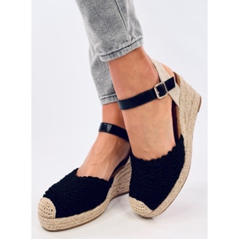 Morelli Sandalias cuña alpargatas negras negro 5