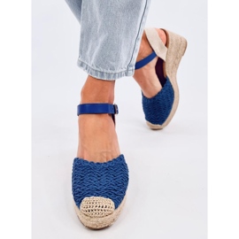 Morelli Sandalias cuña alpargata azul 1