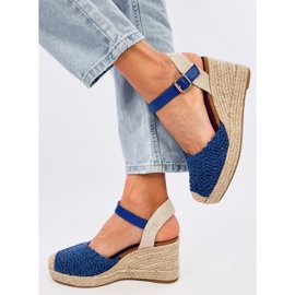Morelli Sandalias cuña alpargata azul 2