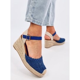 Morelli Sandalias cuña alpargata azul 3