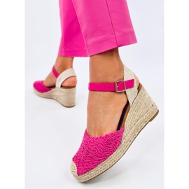 Sandalias cuña alpargata Morelli fucsia rosado 3