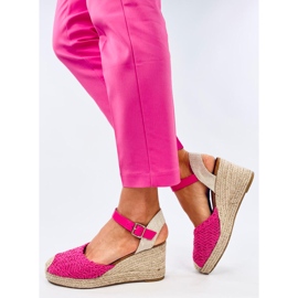 Sandalias cuña alpargata Morelli fucsia rosado 2