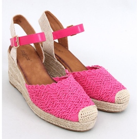 Sandalias cuña alpargata Morelli fucsia rosado 5