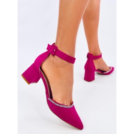 Zapatos de tacón Bardini fucsia con tira en el tobillo rosado 4