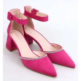 Zapatos de tacón Bardini fucsia con tira en el tobillo rosado 5