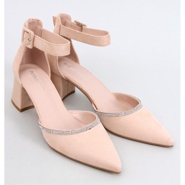Zapatos de salón Bardini nude con tira en el tobillo beige 5