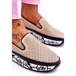 S.Barski Deportivas Mujer Piel Calada Slip-On Beige Sorito 2
