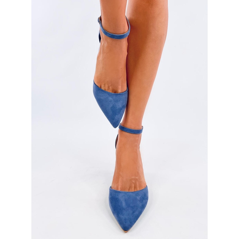 Pozzi Denim Zapatos de tacón con tira al tobillo en azul 1 Pozzi Denim Zapatos de tacón con tira al tobillo en azul 1