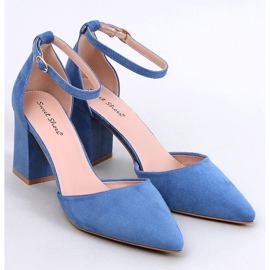 Pozzi Denim Zapatos de tacón con tira al tobillo en azul 5