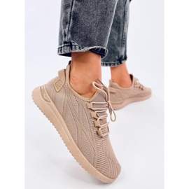 Deportivas calcetín Guelfi Caqui beige 4