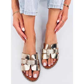 Elegantes chanclas de mujer Dalmasi Gold dorado 4