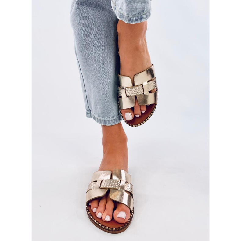 Elegantes chanclas de mujer Dalmasi Gold dorado 1