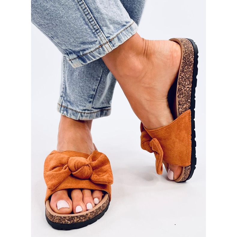 Babuchas Kiara Camel de corcho marrón 1