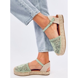 Premat Sandalias alpargatas caladas verdes 3